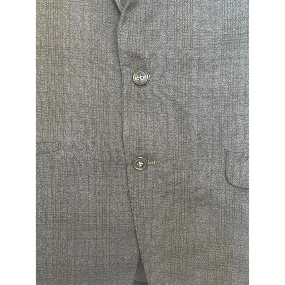 Vintage Thomas Studio Brand Hollywood Gray 2 Piece Light Suit Set Plaid Check